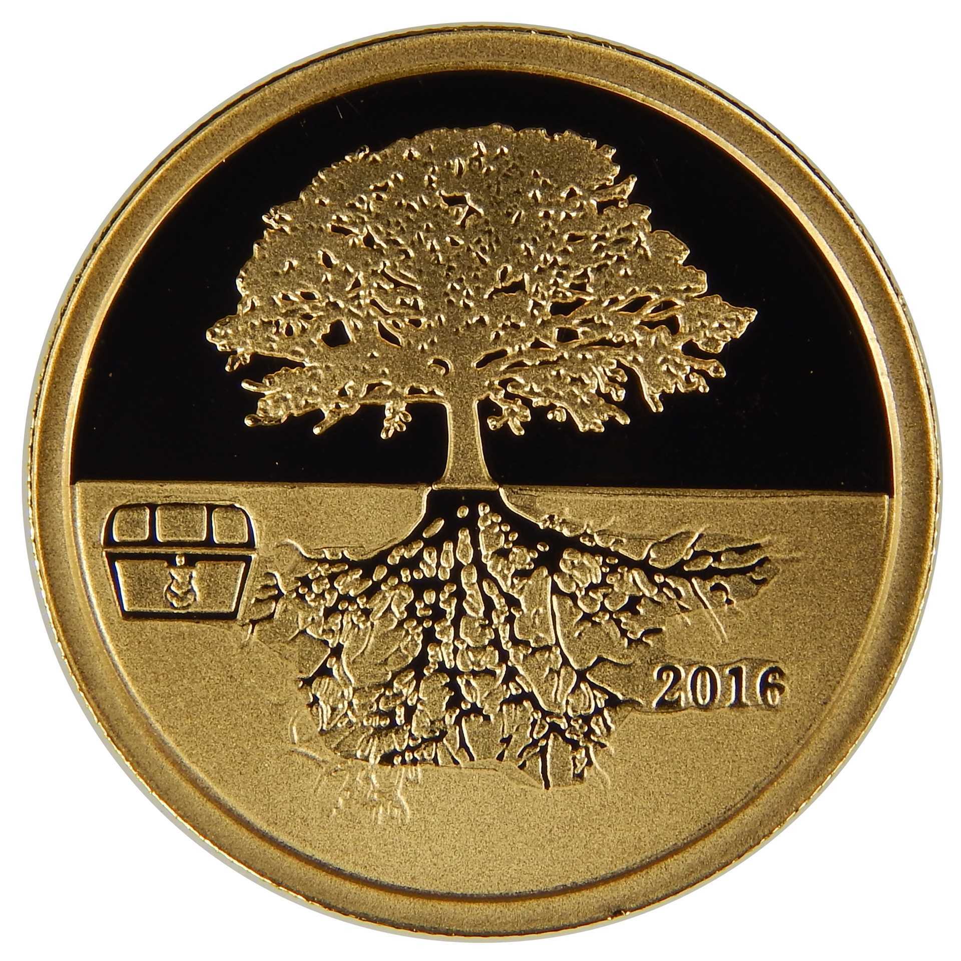0.1 oz Gold Round Buried Treasure - Obverse - Shinybars