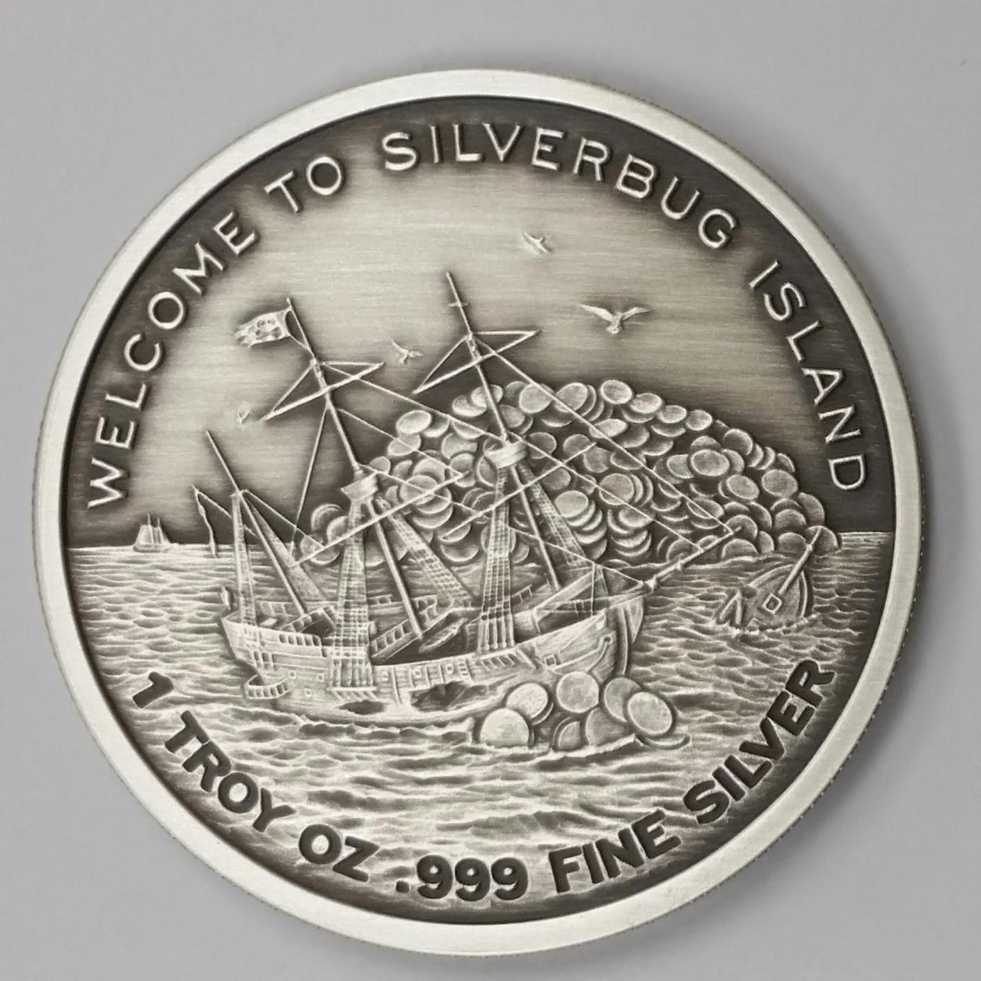 Finding Silverbug Island 2015 - Reverse - Antiqued - SD Bullion