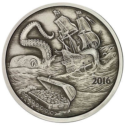 Silverbug Kraken 2016 - Obverse - Antiqued - Terapeak