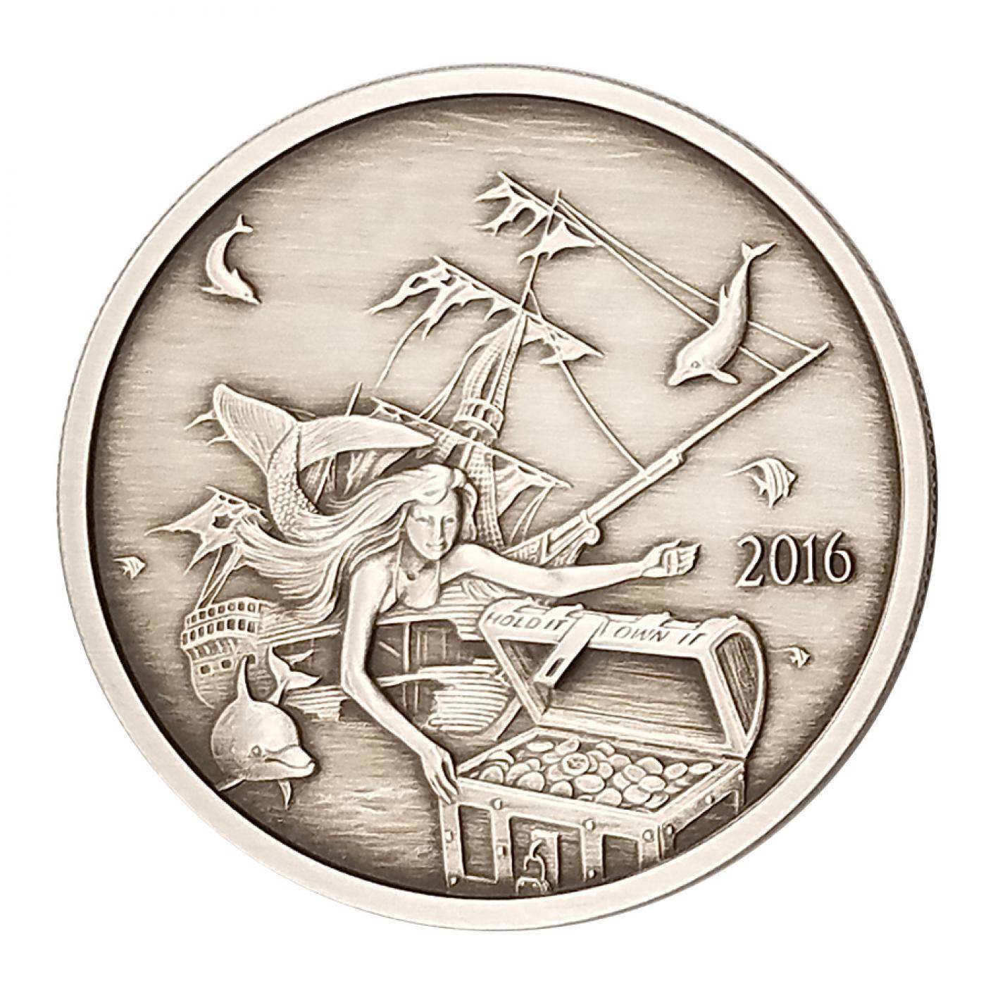 The Mermaid 2016 - Obverse - Antiqued - SD-Bullion